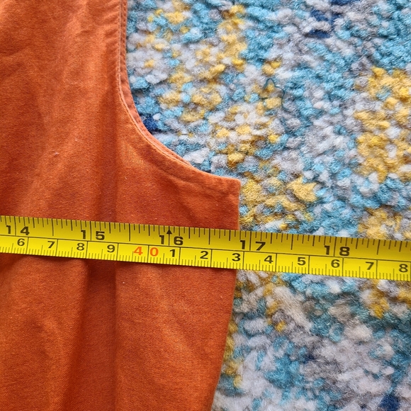 Banana Republic cotton ruffle dress sundress slip dress orange - Picture 9 of 14